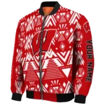 custom wisconsin badgers pyramid shapes red bomber jacket best selling