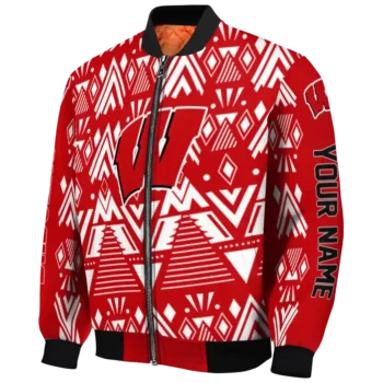 custom wisconsin badgers pyramid shapes red bomber jacket best selling