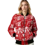 custom wisconsin badgers pyramid shapes red bomber jacket best selling