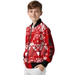 custom wisconsin badgers pyramid shapes red bomber jacket best selling