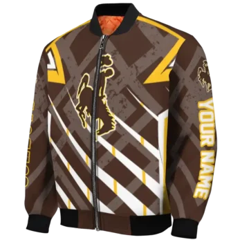 custom wyoming cowboys chevron angles brown bomber jacket best selling
