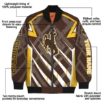 custom wyoming cowboys chevron angles brown bomber jacket best selling