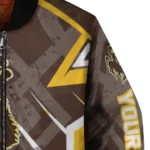 custom wyoming cowboys chevron angles brown bomber jacket best selling
