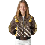custom wyoming cowboys chevron angles brown bomber jacket best selling