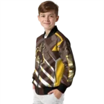 custom wyoming cowboys chevron angles brown bomber jacket best selling