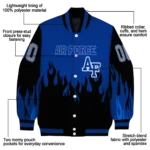 customized air force falcons flame border blue black varsity jacket best selling.webp