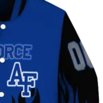 customized air force falcons flame border blue black varsity jacket best selling.webp