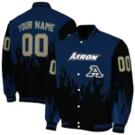 customized akron zips flame border blue black varsity jacket best selling.webp
