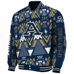 customized akron zips pyramid shapes blue varsity jacket best selling.webp