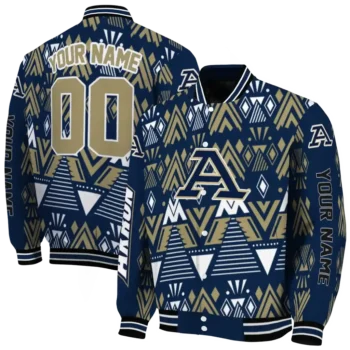 customized akron zips pyramid shapes blue varsity jacket fashion forward.webp