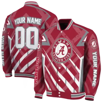 customized alabama crimson tide chevron angles crimson varsity jacket fashion forward.webp