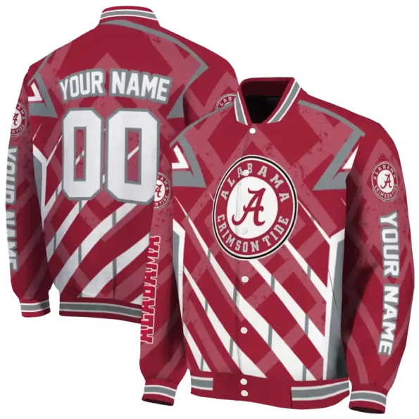 customized alabama crimson tide chevron angles crimson varsity jacket fashion forward.webp