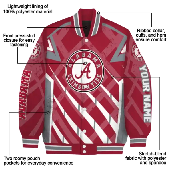 customized alabama crimson tide chevron angles crimson varsity jacket new arrival.webp