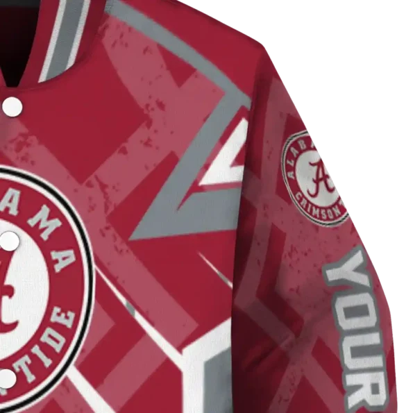 customized alabama crimson tide chevron angles crimson varsity jacket premium grade.webp