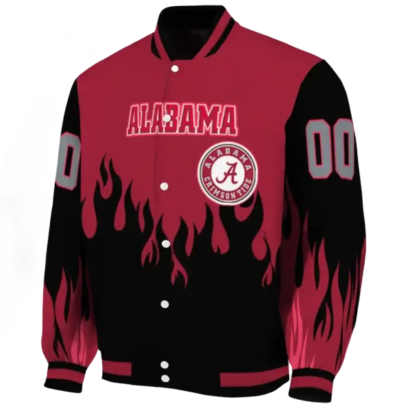 customized alabama crimson tide flame border crimson black varsity jacket best selling.webp