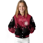 customized alabama crimson tide flame border crimson black varsity jacket best selling.webp