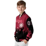 customized alabama crimson tide flame border crimson black varsity jacket best selling.webp