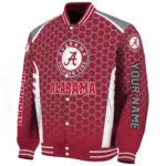 customized alabama crimson tide hexagon grid crimson varsity jacket best selling.webp
