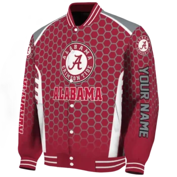 customized alabama crimson tide hexagon grid crimson varsity jacket best selling.webp