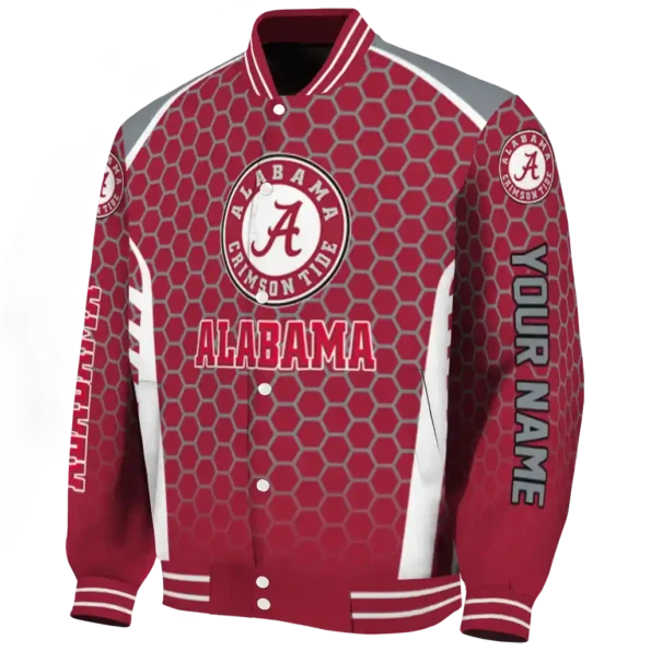 customized alabama crimson tide hexagon grid crimson varsity jacket best selling.webp
