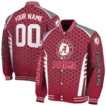 customized alabama crimson tide hexagon grid crimson varsity jacket best selling.webp