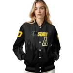 customized appalachian state mountaineers flame border black varsity jacket best selling.webp
