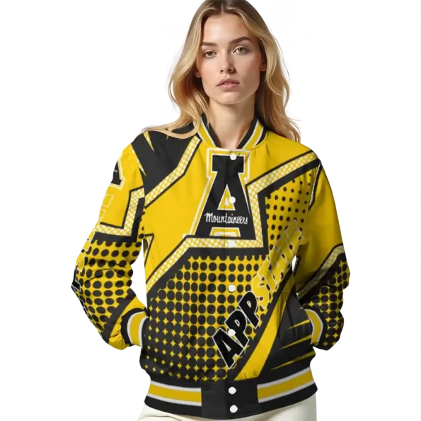 customized appalachian state mountaineers star burst black varsity jacket latest model.webp