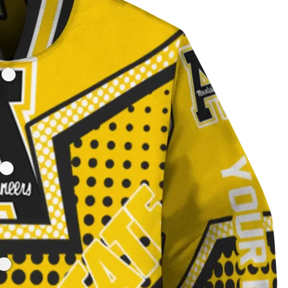 customized appalachian state mountaineers star burst black varsity jacket premium grade.webp