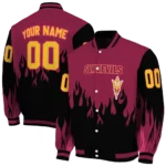 customized arizona state sun devils flame border maroon black varsity jacket best selling.webp