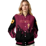 customized arizona state sun devils flame border maroon black varsity jacket best selling.webp