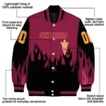 customized arizona state sun devils flame border maroon black varsity jacket best selling.webp