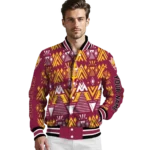 customized arizona state sun devils pyramid shapes maroon varsity jacket best selling.webp