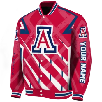 customized arizona wildcats chevron angles red varsity jacket best selling.webp