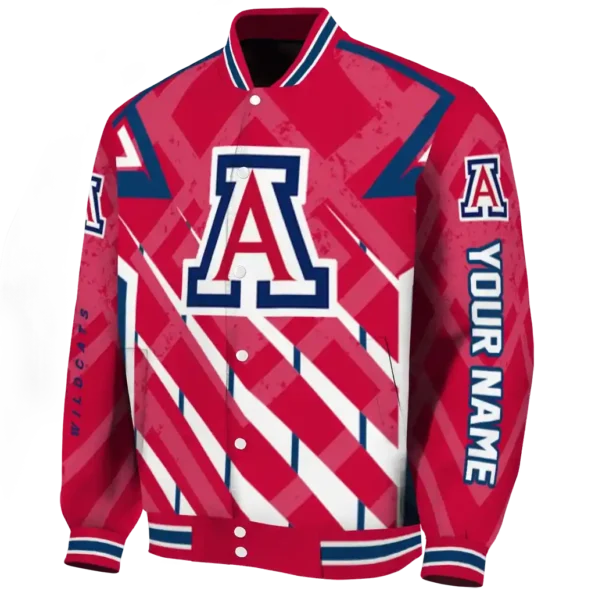 customized arizona wildcats chevron angles red varsity jacket best selling.webp
