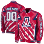 customized arizona wildcats chevron angles red varsity jacket best selling.webp