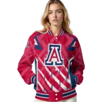 customized arizona wildcats chevron angles red varsity jacket best selling.webp