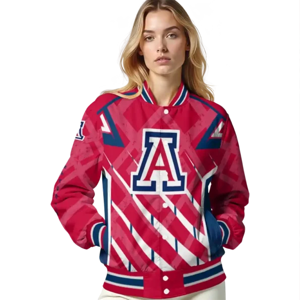 customized arizona wildcats chevron angles red varsity jacket latest model.webp