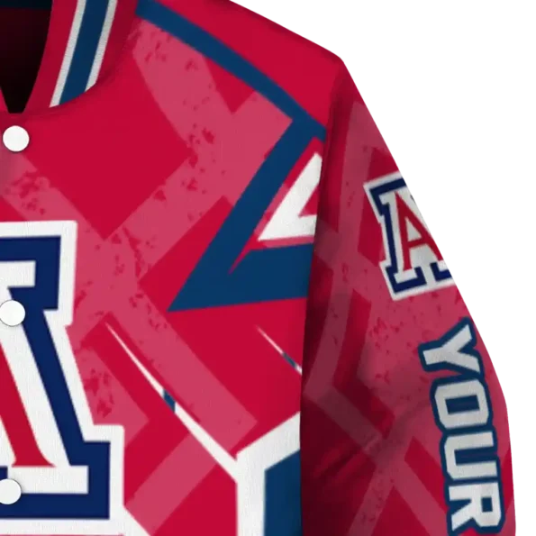 customized arizona wildcats chevron angles red varsity jacket premium grade.webp