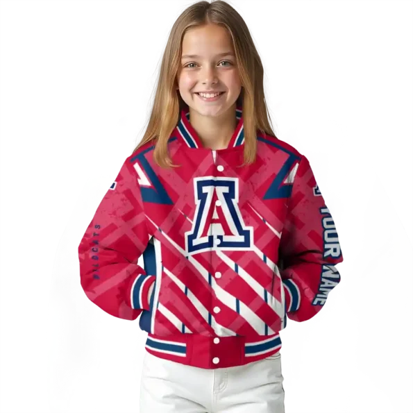 customized arizona wildcats chevron angles red varsity jacket top rated.webp