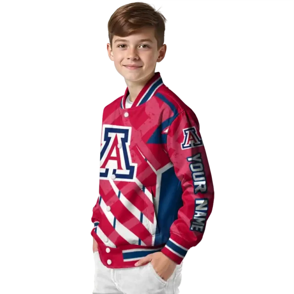 customized arizona wildcats chevron angles red varsity jacket trendy.webp