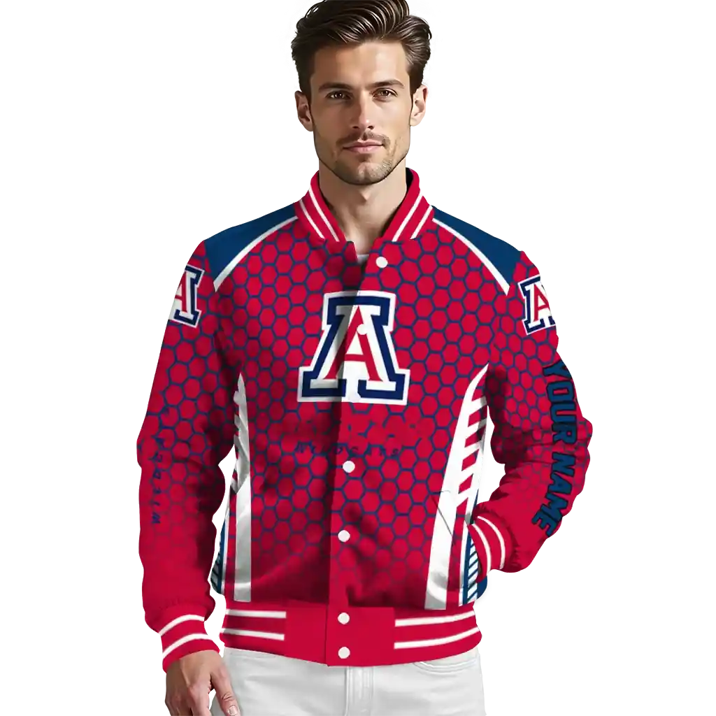 customized arizona wildcats hexagon grid red varsity jacket high quality.webp customized arizona wildcats hexagon grid red varsity jacket high quality.webp
