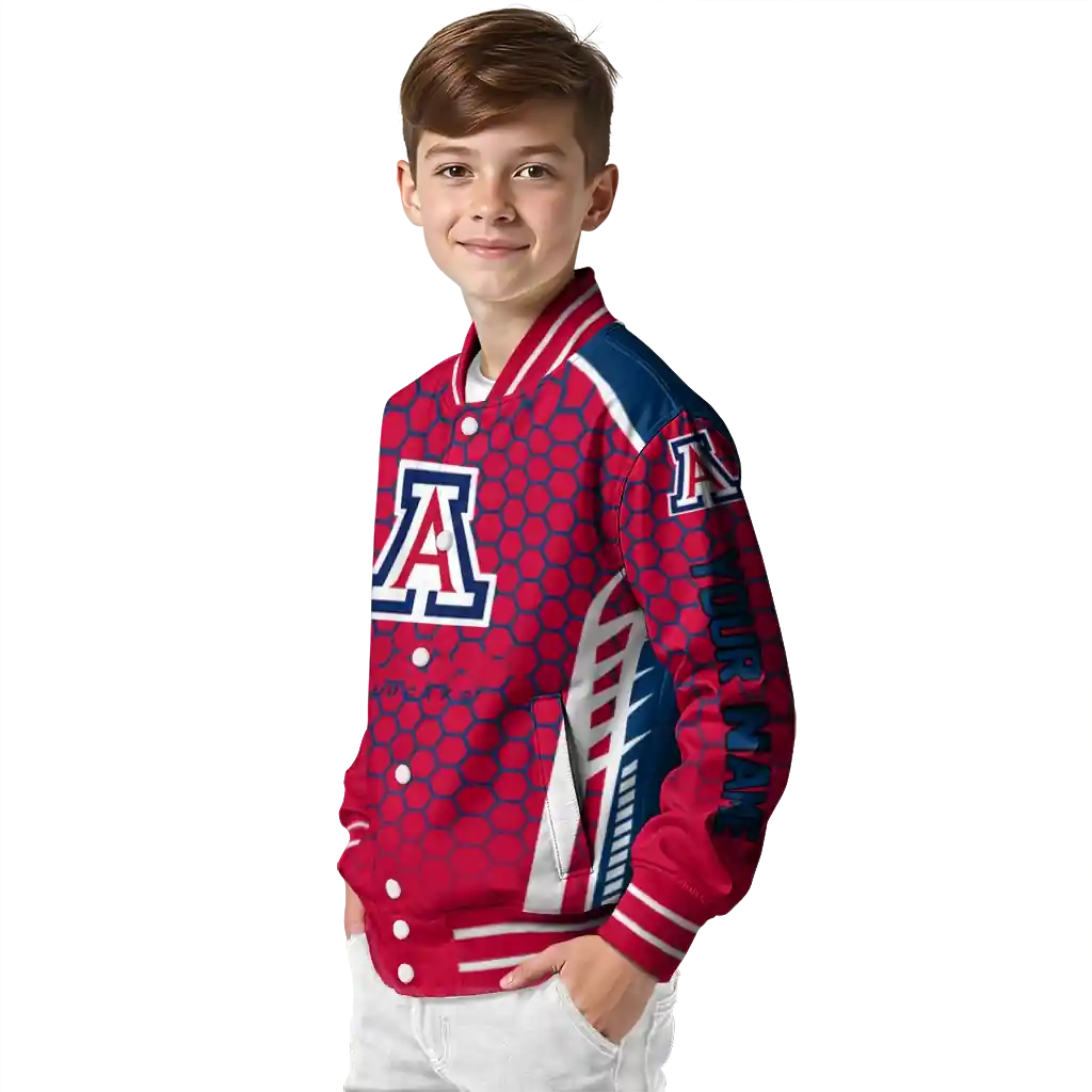 customized arizona wildcats hexagon grid red varsity jacket trendy.webp customized arizona wildcats hexagon grid red varsity jacket trendy.webp
