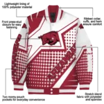 customized arkansas razorbacks star burst red varsity jacket best selling.webp