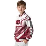 customized arkansas razorbacks star burst red varsity jacket best selling.webp