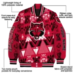 customized arkansas state red wolves pyramid shapes scarlet varsity jacket best selling.webp