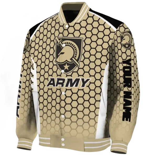 customized army black knights hexagon grid gold varsity jacket best selling.webp