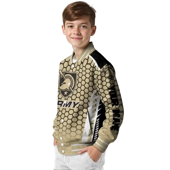 customized army black knights hexagon grid gold varsity jacket trendy.webp