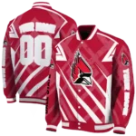 customized ball state cardinals chevron angles red varsity jacket best selling.webp