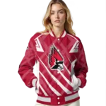 customized ball state cardinals chevron angles red varsity jacket best selling.webp
