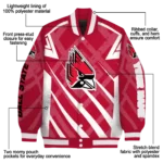 customized ball state cardinals chevron angles red varsity jacket best selling.webp